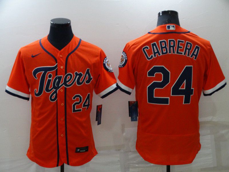 Men Detroit Tigers #24 Cabrera Orange Elite Nike 2022 MLB Jersey